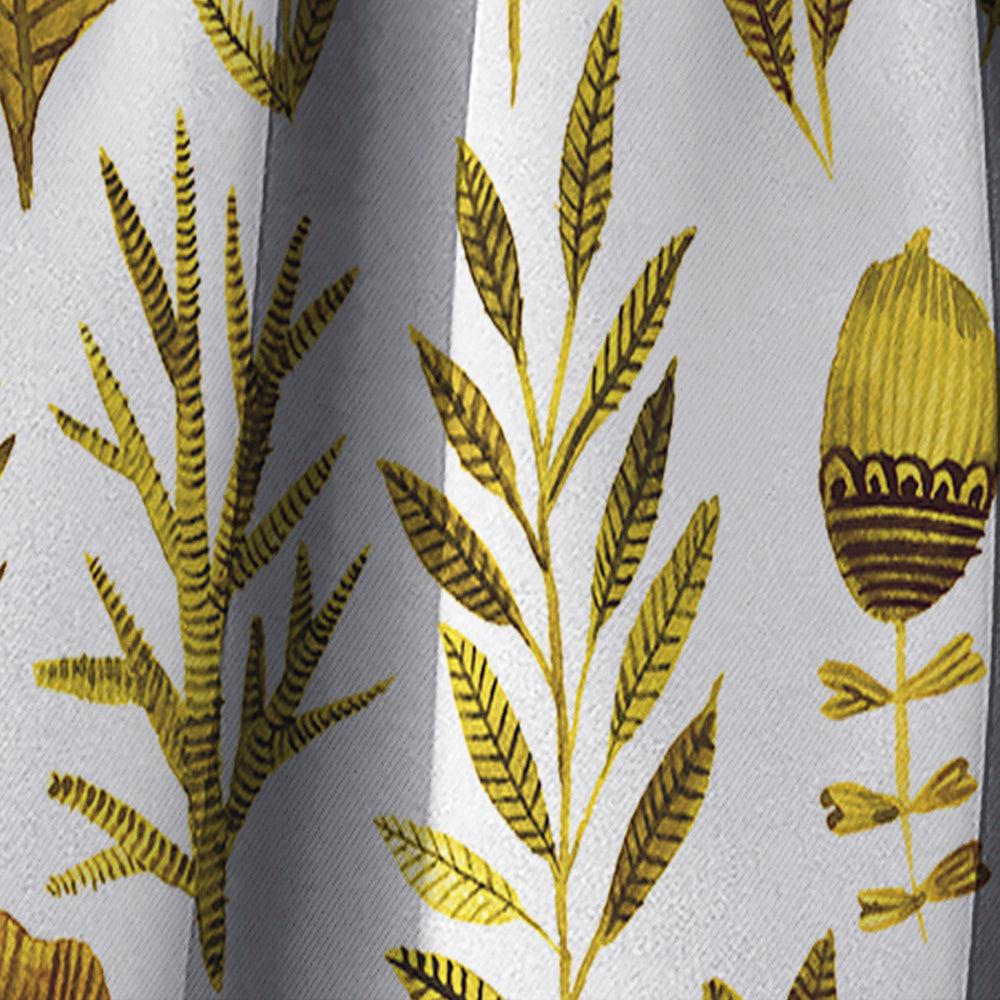 Watercolor Texture with Flowers &amp; Plants - Modern &amp; Contemporary Curtain - 1 Panel