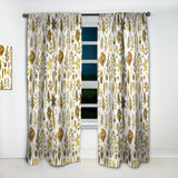 Watercolor Texture with Flowers & Plants - Modern & Contemporary Curtain - 1 Panel