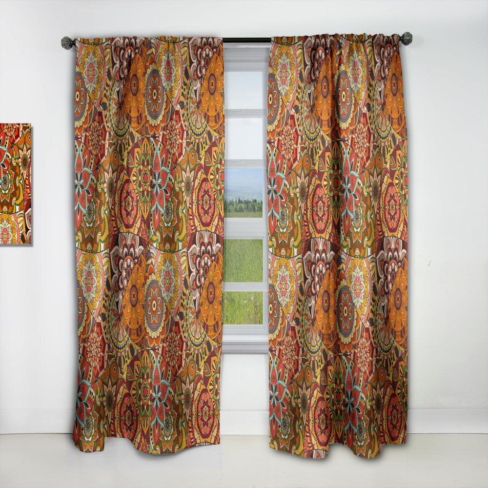 Pattern Tile with Mandalas - Bohemian &amp; Eclectic Curtain - 1 Panel