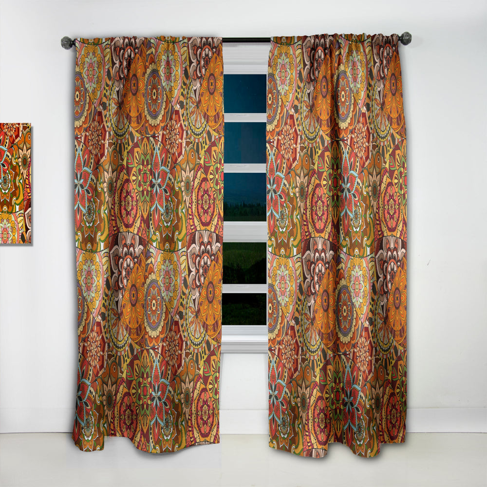 Pattern Tile with Mandalas - Bohemian &amp; Eclectic Curtain - 1 Panel