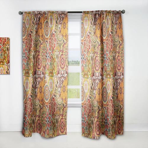 Pattern Tile with Mandalas - Bohemian & Eclectic Curtain - 1 Panel