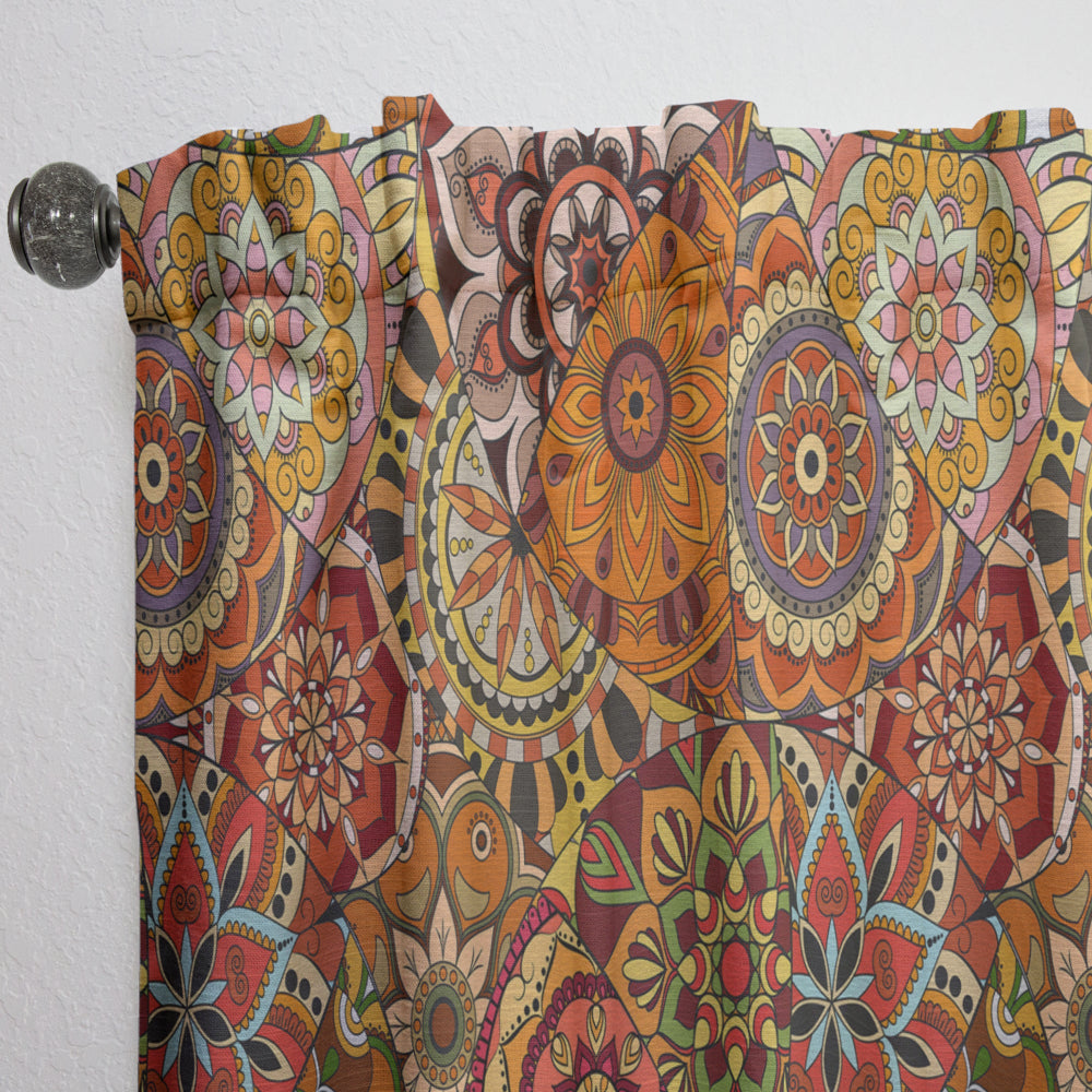Pattern Tile with Mandalas - Bohemian &amp; Eclectic Curtain - 1 Panel