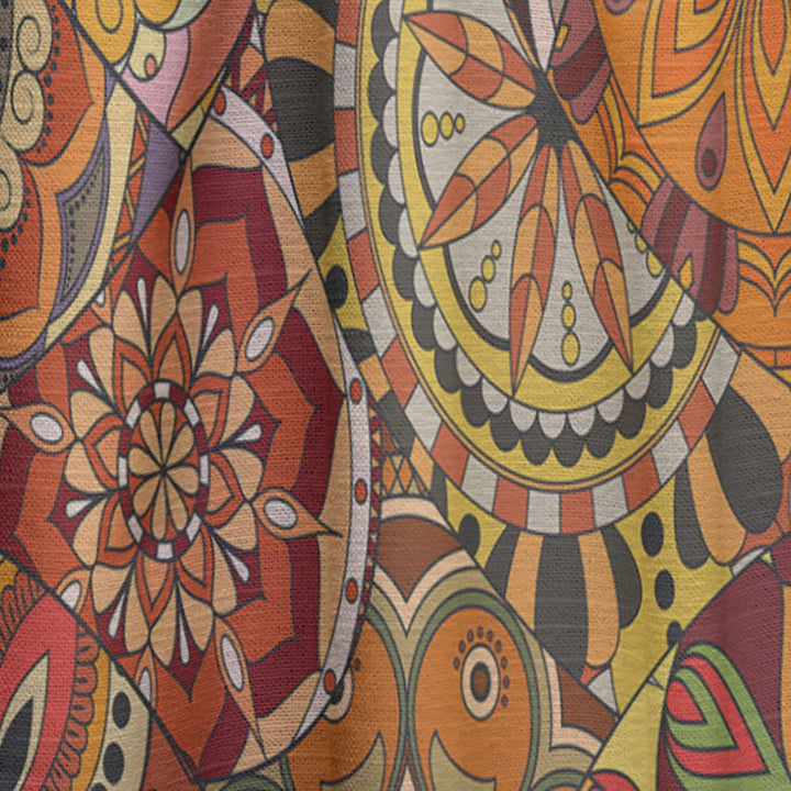 Pattern Tile with Mandalas - Bohemian &amp; Eclectic Curtain - 1 Panel