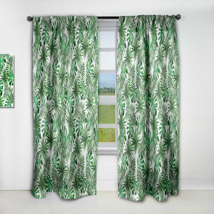 Leaves &amp; Brunches of Tropical Plants &amp; Trees - Tropical Curtain - 1 Panel