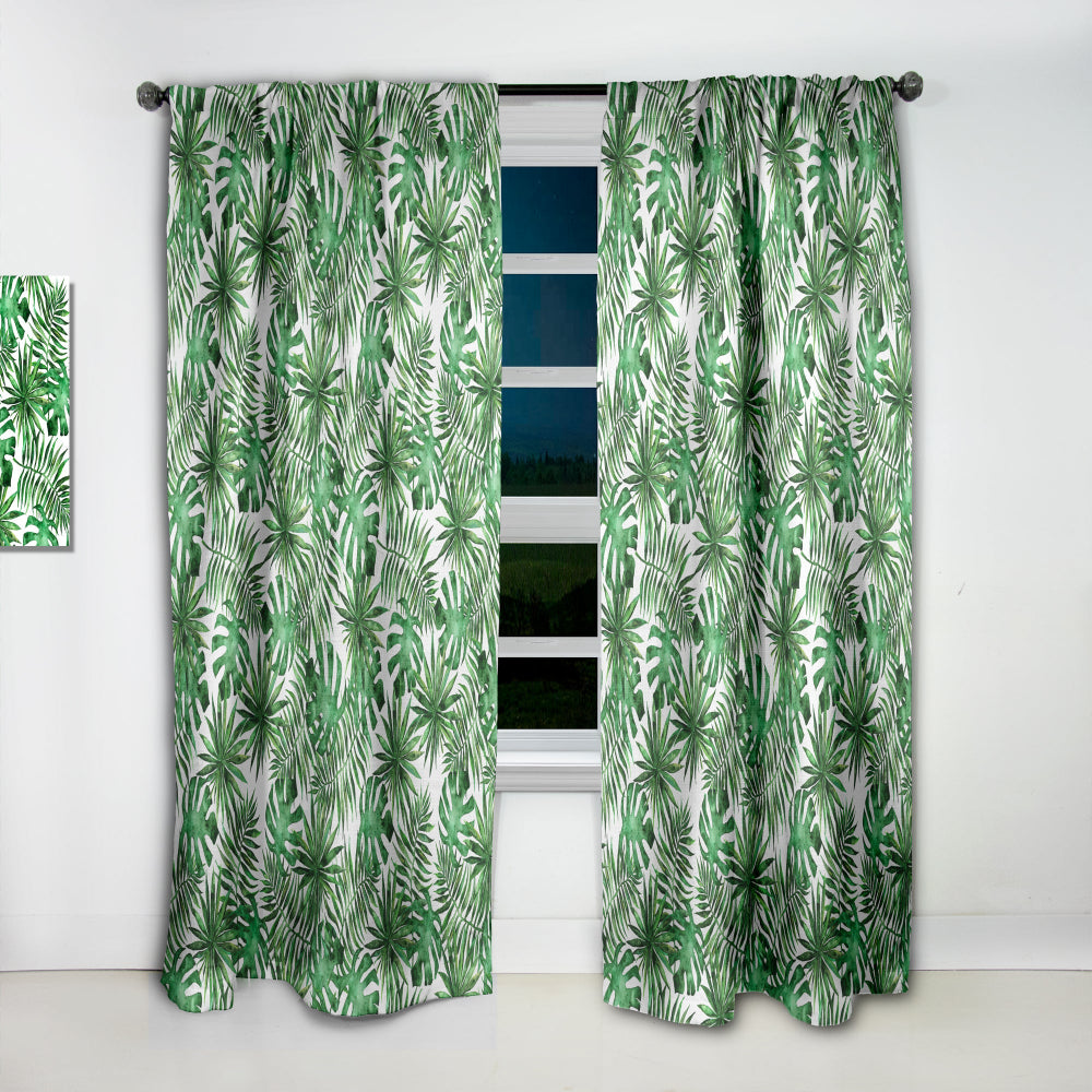 Leaves &amp; Brunches of Tropical Plants &amp; Trees - Tropical Curtain - 1 Panel
