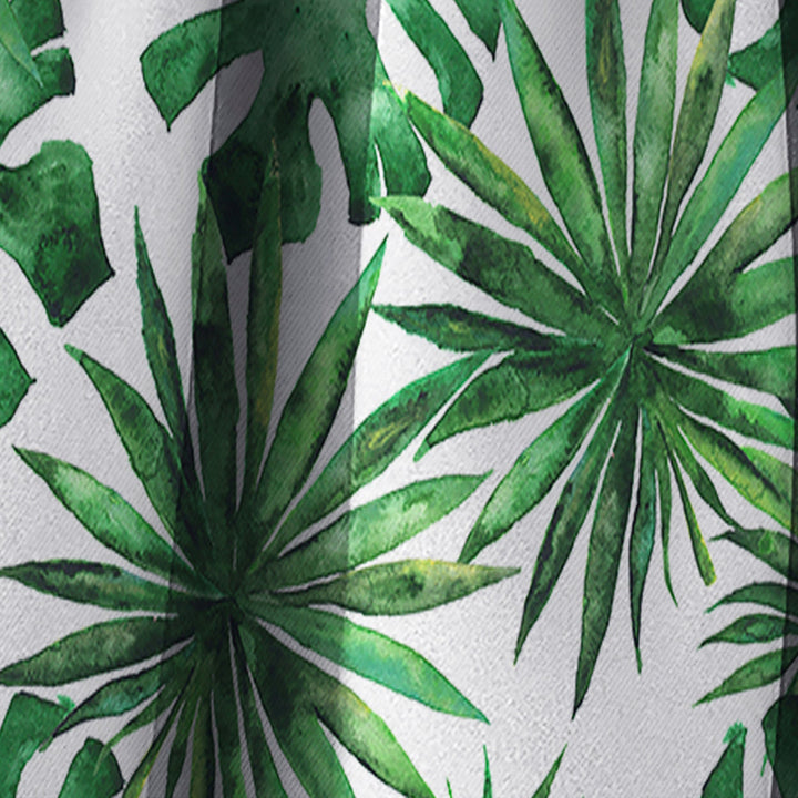 Leaves &amp; Brunches of Tropical Plants &amp; Trees - Tropical Curtain - 1 Panel