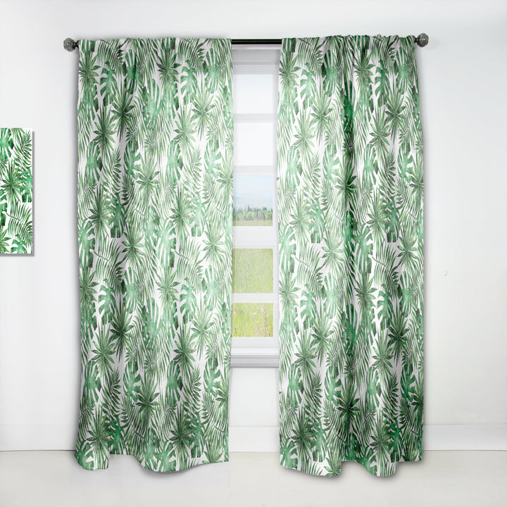 Leaves &amp; Brunches of Tropical Plants &amp; Trees - Tropical Curtain - 1 Panel
