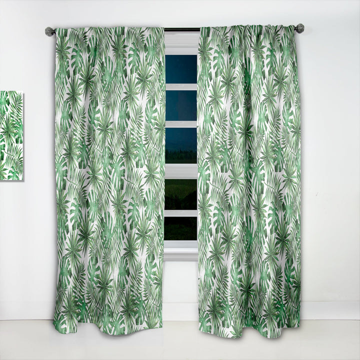 Leaves &amp; Brunches of Tropical Plants &amp; Trees - Tropical Curtain - 1 Panel