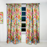 Retro Flower Pattern - Bohemian & Eclectic Curtain - 1 Panel