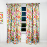 Retro Flower Pattern - Bohemian & Eclectic Curtain - 1 Panel