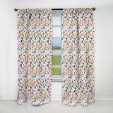 Retro Abstract Geometric Pattern' Mid-Century Modern Curtain 1 Panel