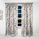 Retro Abstract Geometric Pattern' Mid-Century Modern Curtain 1 Panel