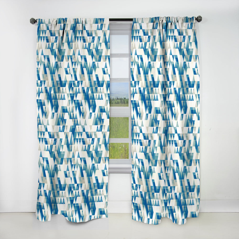 Triangular Modern Geometric Blue - Modern &amp; Contemporary Curtain - 1 Panel