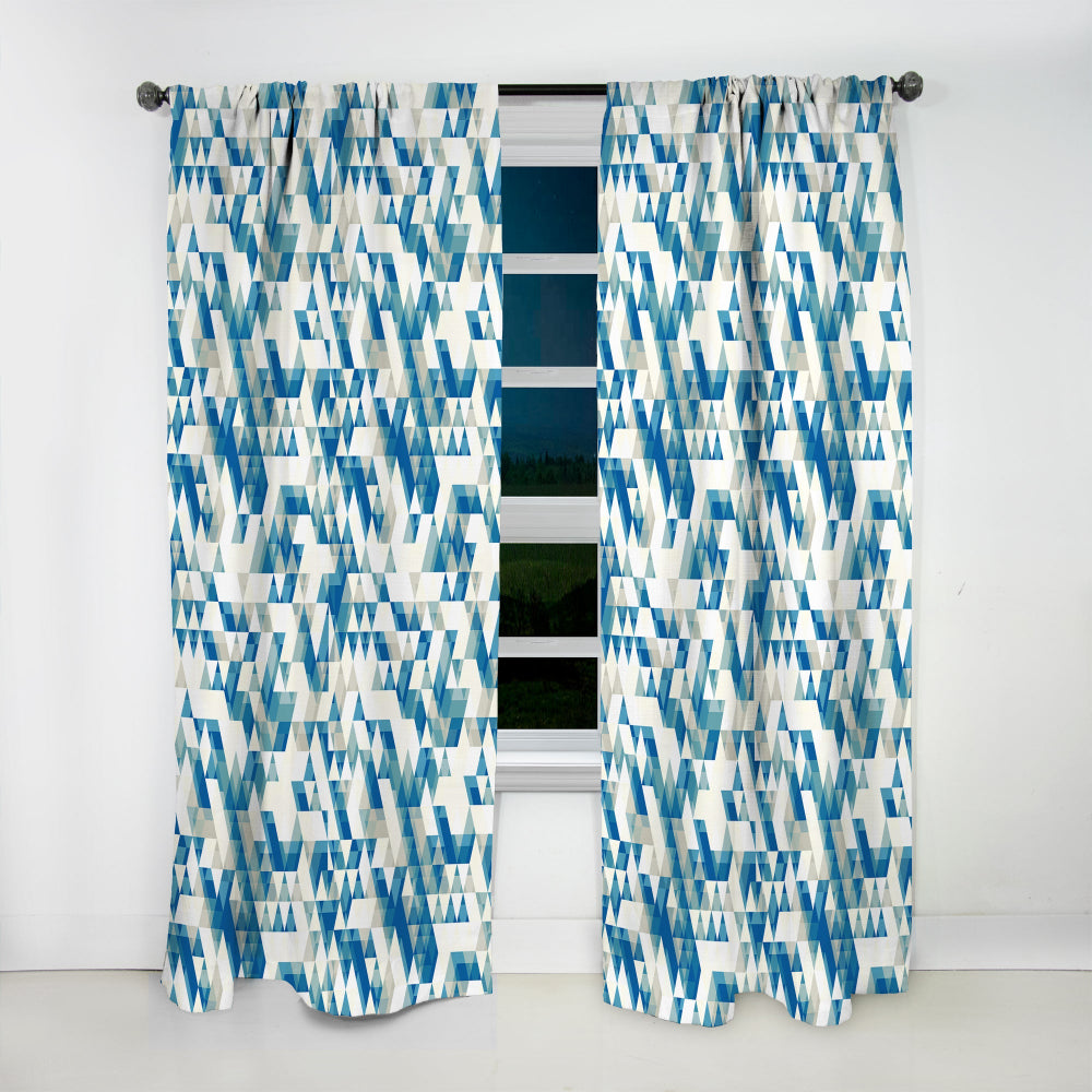 Triangular Modern Geometric Blue - Modern &amp; Contemporary Curtain - 1 Panel