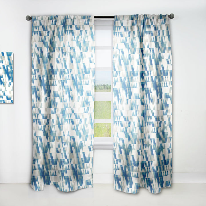 Triangular Modern Geometric Blue - Modern &amp; Contemporary Curtain - 1 Panel