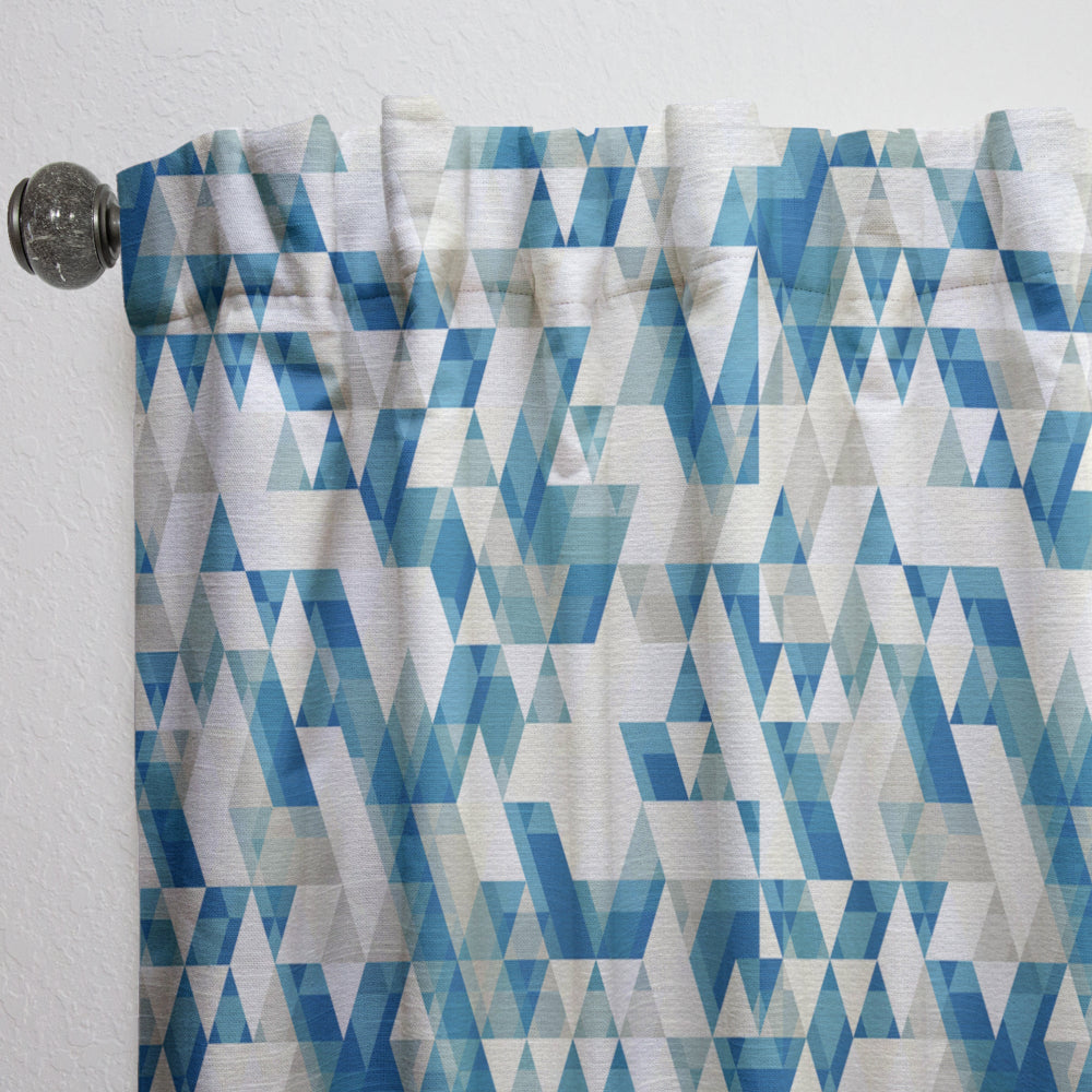 Triangular Modern Geometric Blue - Modern &amp; Contemporary Curtain - 1 Panel