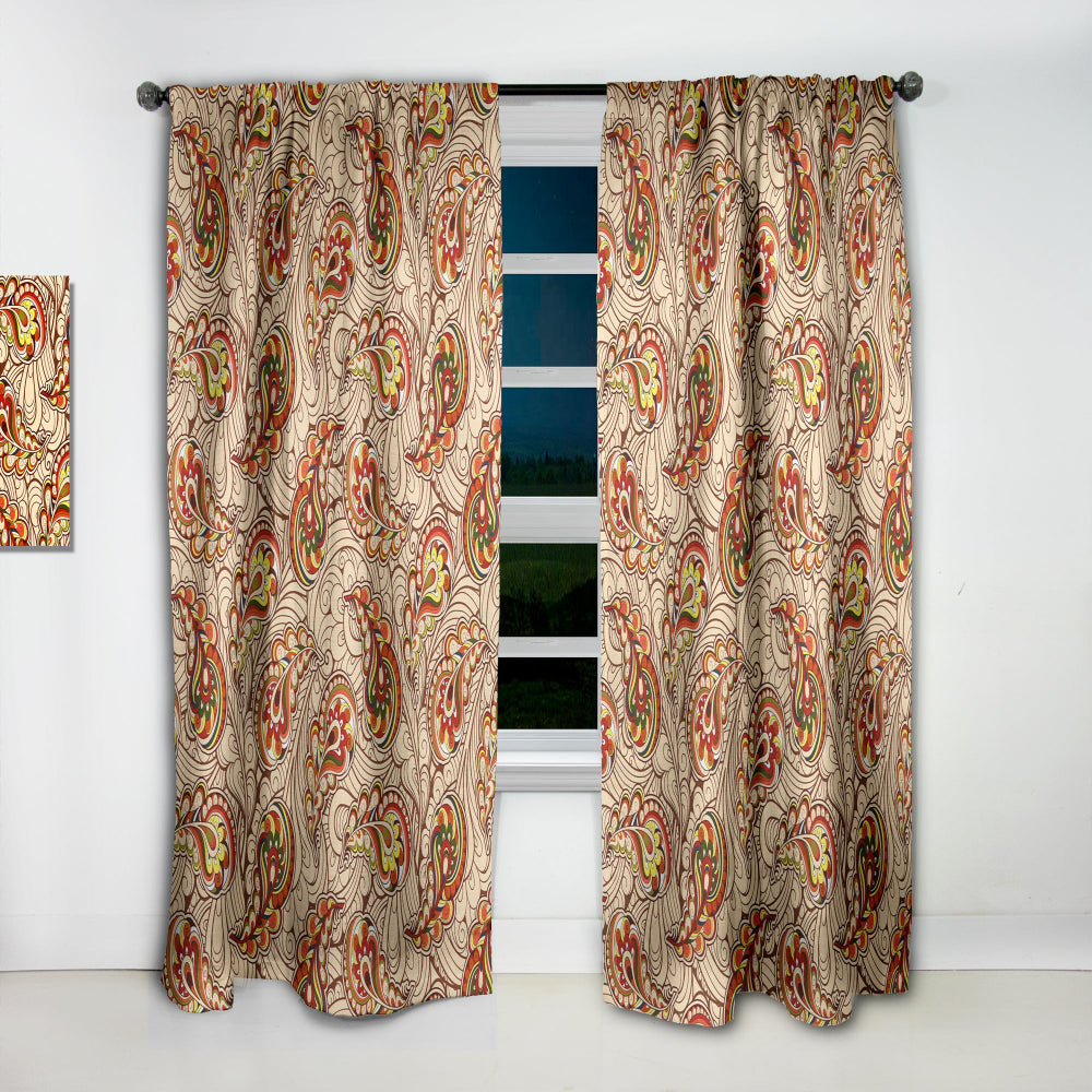 Autumn Pattern - Bohemian &amp; Eclectic Curtain - 1 Panel