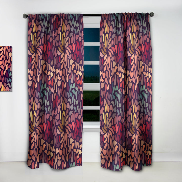 Abstract Floral Pattern - Bohemian &amp; Eclectic Curtain - 1 Panel
