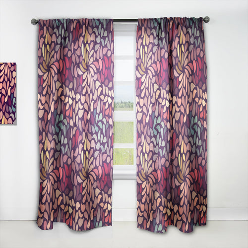 Abstract Floral Pattern - Bohemian & Eclectic Curtain - 1 Panel