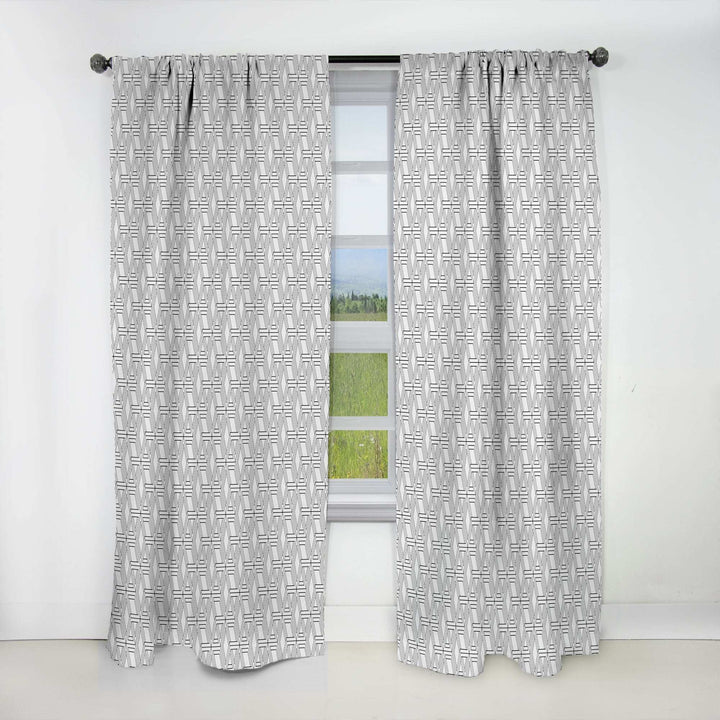 Geometric Pattern in Op Art Design - Scandinavian Curtain - 1 Panel