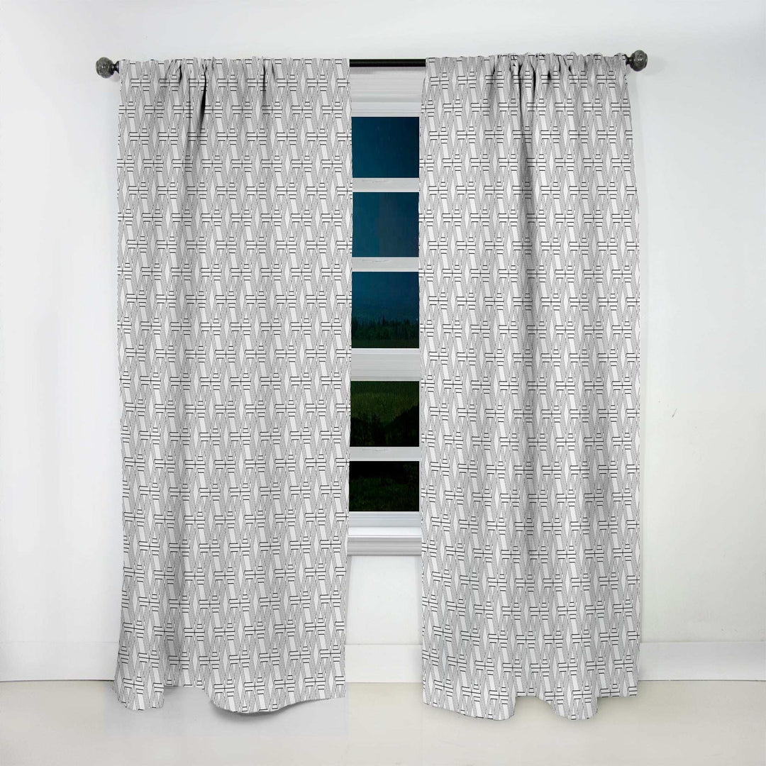 Geometric Pattern in Op Art Design - Scandinavian Curtain - 1 Panel