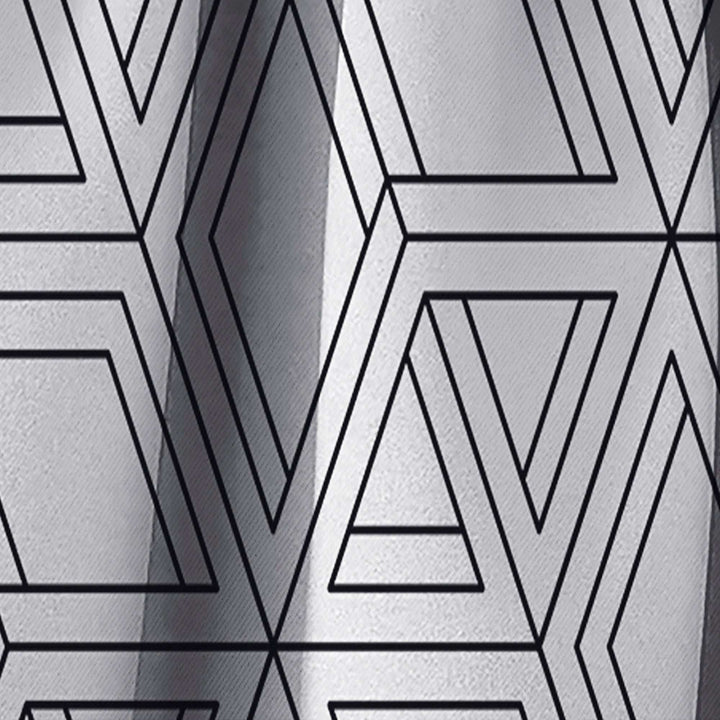 Geometric Pattern in Op Art Design - Scandinavian Curtain - 1 Panel