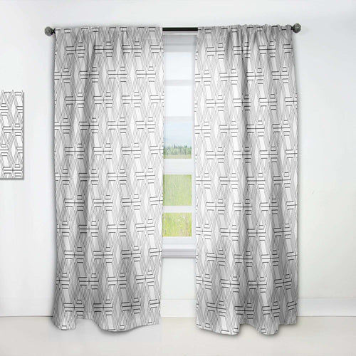 Geometric Pattern in Op Art Design - Scandinavian Curtain - 1 Panel