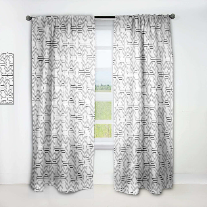 Geometric Pattern in Op Art Design - Scandinavian Curtain - 1 Panel