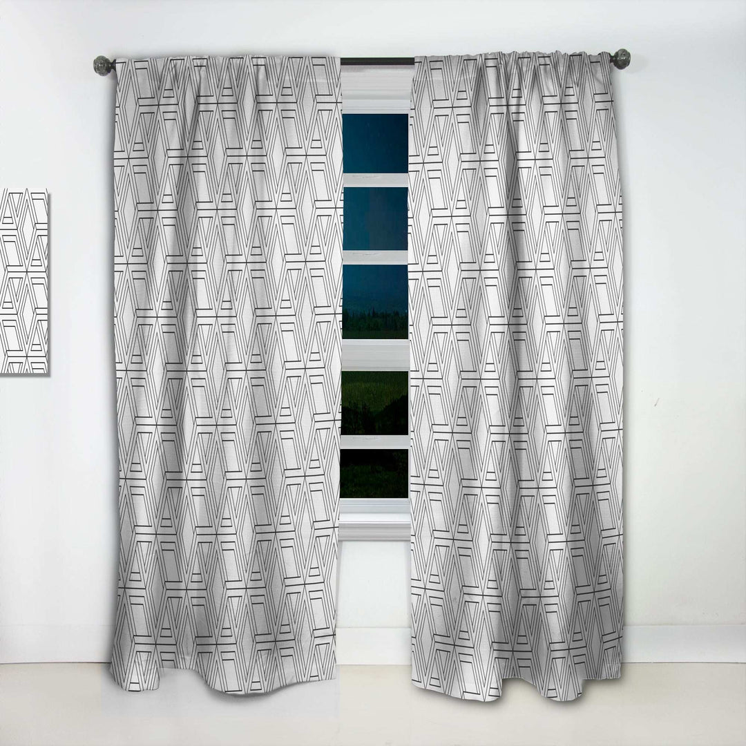 Geometric Pattern in Op Art Design - Scandinavian Curtain - 1 Panel