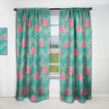 Pink Flamingo Birds - Tropical Curtain - 1 Panel