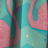 Pink Flamingo Birds - Tropical Curtain - 1 Panel