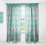Pink Flamingo Birds - Tropical Curtain - 1 Panel