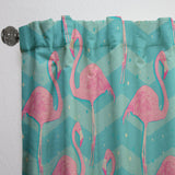 Pink Flamingo Birds - Tropical Curtain - 1 Panel