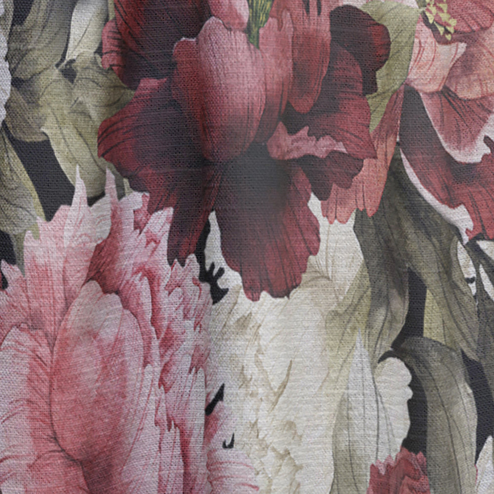 Floral Pattern with Peonies - Bohemian &amp; Eclectic Curtain - 1 Panel