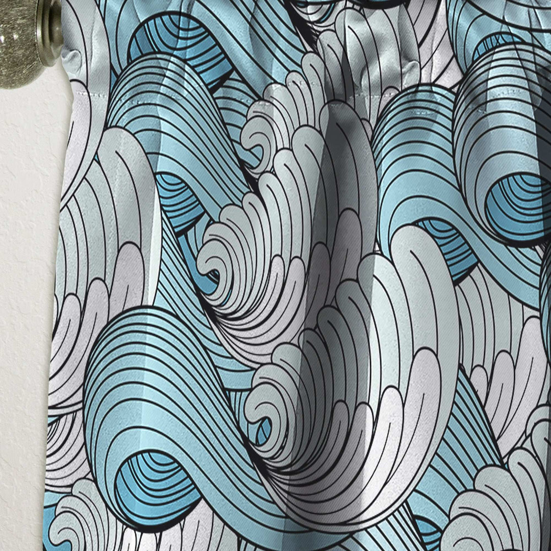 Great Wave inspiration - Coastal Curtain - 1 Panel