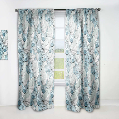 Great Wave inspiration - Coastal Curtain - 1 Panel