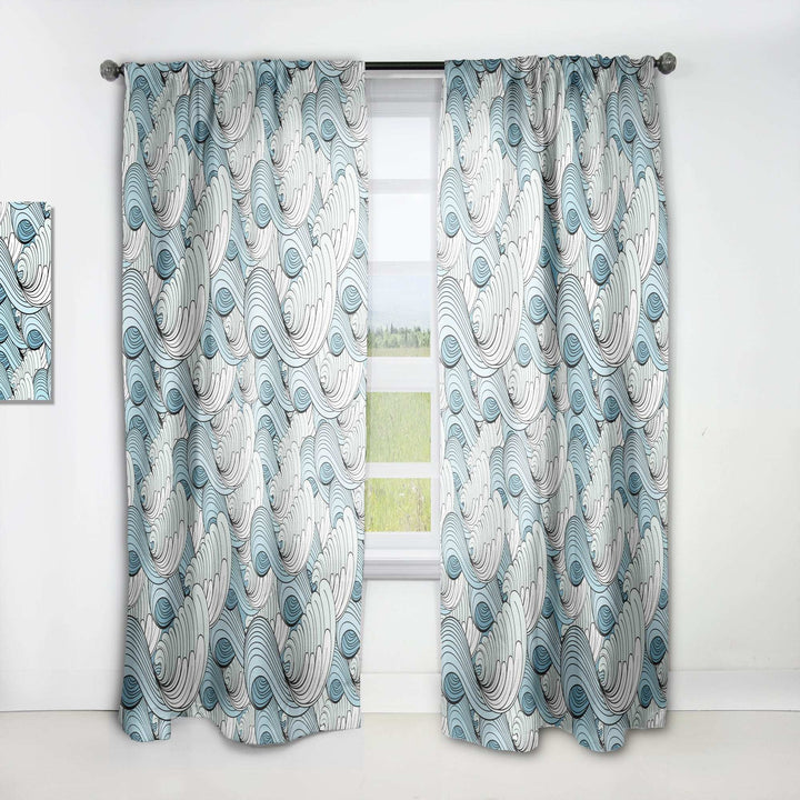 Great Wave inspiration - Coastal Curtain - 1 Panel