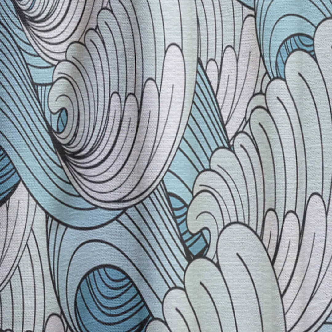 Great Wave inspiration - Coastal Curtain - 1 Panel