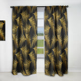Golden Tropical Leaves Pattern - Modern & Contemporary Curtain - 1 Panel
