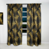 Golden Tropical Leaves Pattern - Modern & Contemporary Curtain - 1 Panel