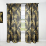 Golden Tropical Leaves Pattern - Modern & Contemporary Curtain - 1 Panel