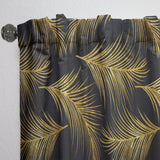 Golden Tropical Leaves Pattern - Modern & Contemporary Curtain - 1 Panel