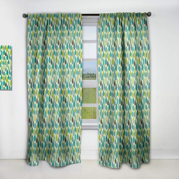 Texture with Leaf - Modern &amp; Contemporary Curtain - 1 Panel