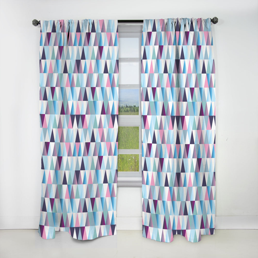 Diamonds Triangle Abstract Pattern - Modern Curtain - 1 Panel