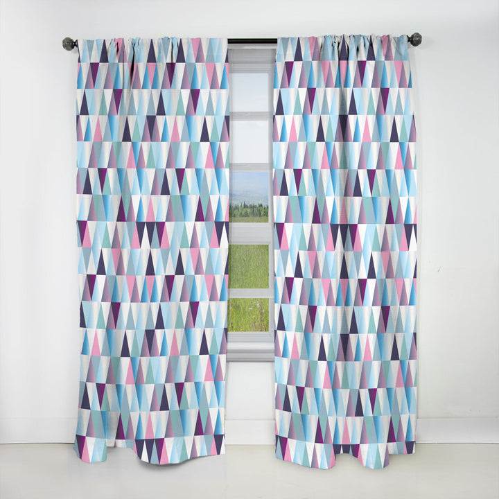 Diamonds Triangle Abstract Pattern - Modern Curtain - 1 Panel