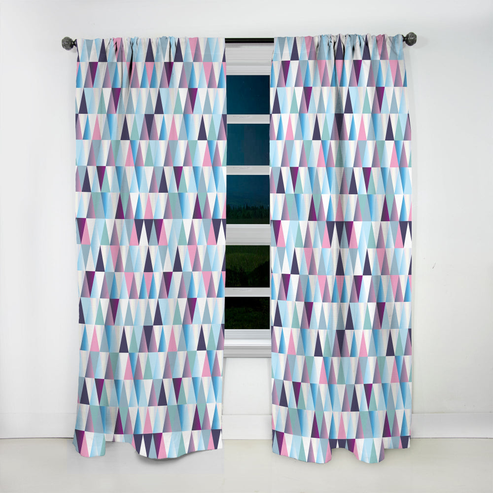 Diamonds Triangle Abstract Pattern - Modern Curtain - 1 Panel