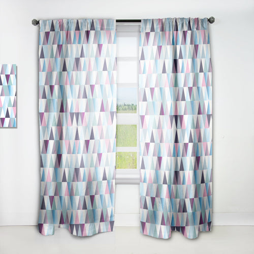 Diamonds Triangle Abstract Pattern - Modern Curtain - 1 Panel