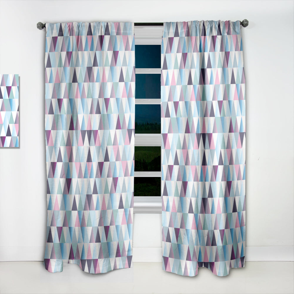Diamonds Triangle Abstract Pattern - Modern Curtain - 1 Panel