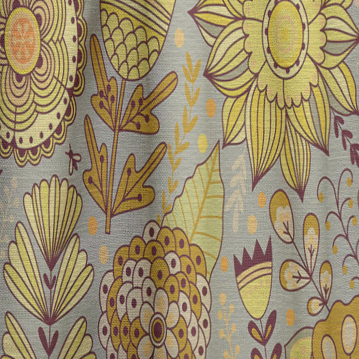 Flower Pattern Botanic Texture - Modern &amp; Contemporary Curtain - 1 Panel