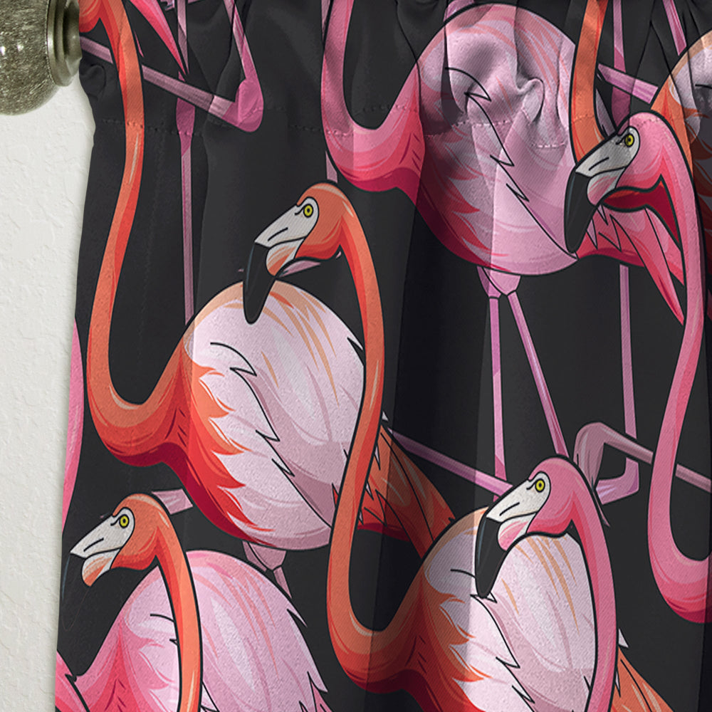 Colorful Flamingo - Tropical Curtain - 1 Panel